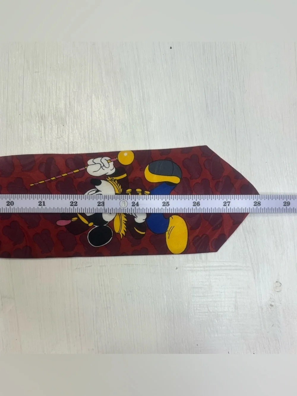 90s Disney Mickey Mouse Band Leader Tie Red USA Made Mickey Unlimited Novelty
